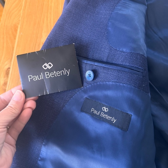 Paul Betenly Men's 40R Blue 2-Button 100% Wool Filarte Sandro Blazer Jacket Coat - Picture 4 of 13